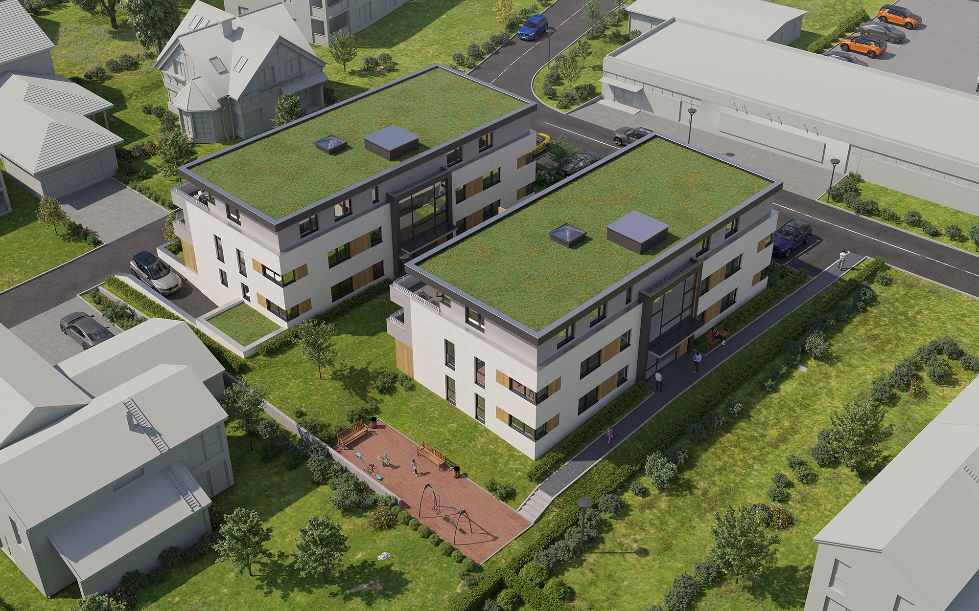 Visualization of a housing complex in Germany 3